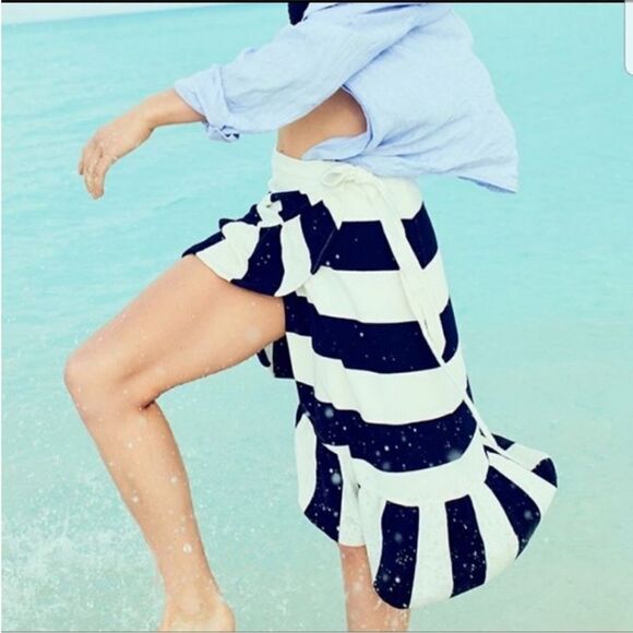 J. Crew rugby knit wrap skirt Navy/ Ivory. Size XS. - Picture 13 of 13